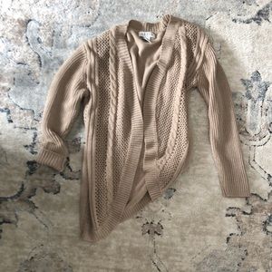 Tan knit cardigan. Size small